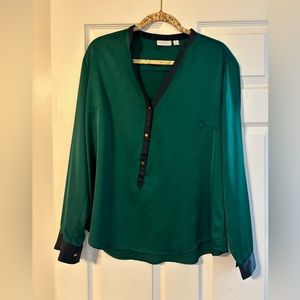 Dark green blouse New York &Co size XL